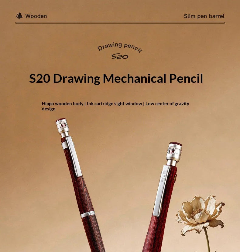 CowLost | product_id-pilot-s20-professional-mechanical-pencil-0-5mm-with-hippopotamus-wood-barrel-for-technical-drawing |7