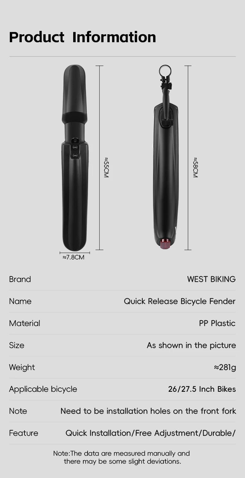 CowLost | sporting-goods-west-biking-reflective-high-toughness-bicycle-fender-for-26-27-5-inch-mtb |22