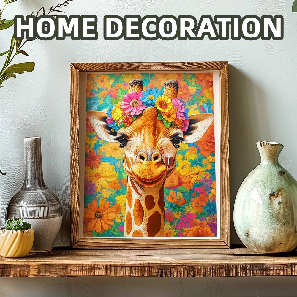 CowLost | product_id-giraffe-floral-jigsaw-puzzle-for-adults-wildlife-diy-wall-art-gift |2