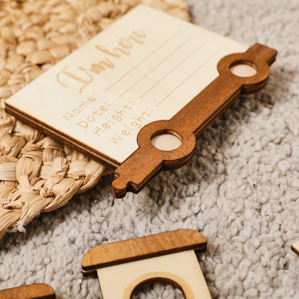 CowLost | baby-transport-accessories-wooden-baby-growth-milestone-cards-1-12-months-with-train-box-photo-props |12
