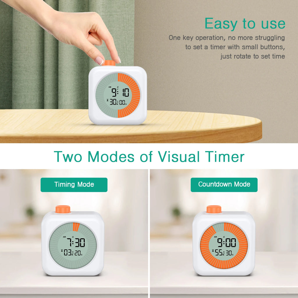 ORIA Digital 60-Minute Visual Timer with Alarm for Study and Teaching