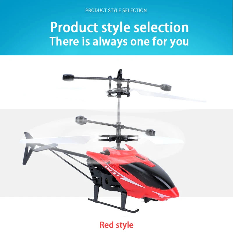 Rechargeable Mini RC Helicopter Drone Safe Fall-Resistant Toy (No Remote Battery)
