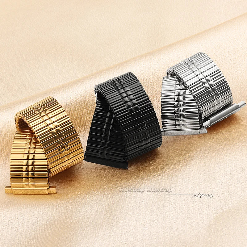 CowLost | bracelets-product_id-16-22mm-stainless-steel-elastic-expansion-watch-strap-silver-gold-black-unisex-bracelet |8