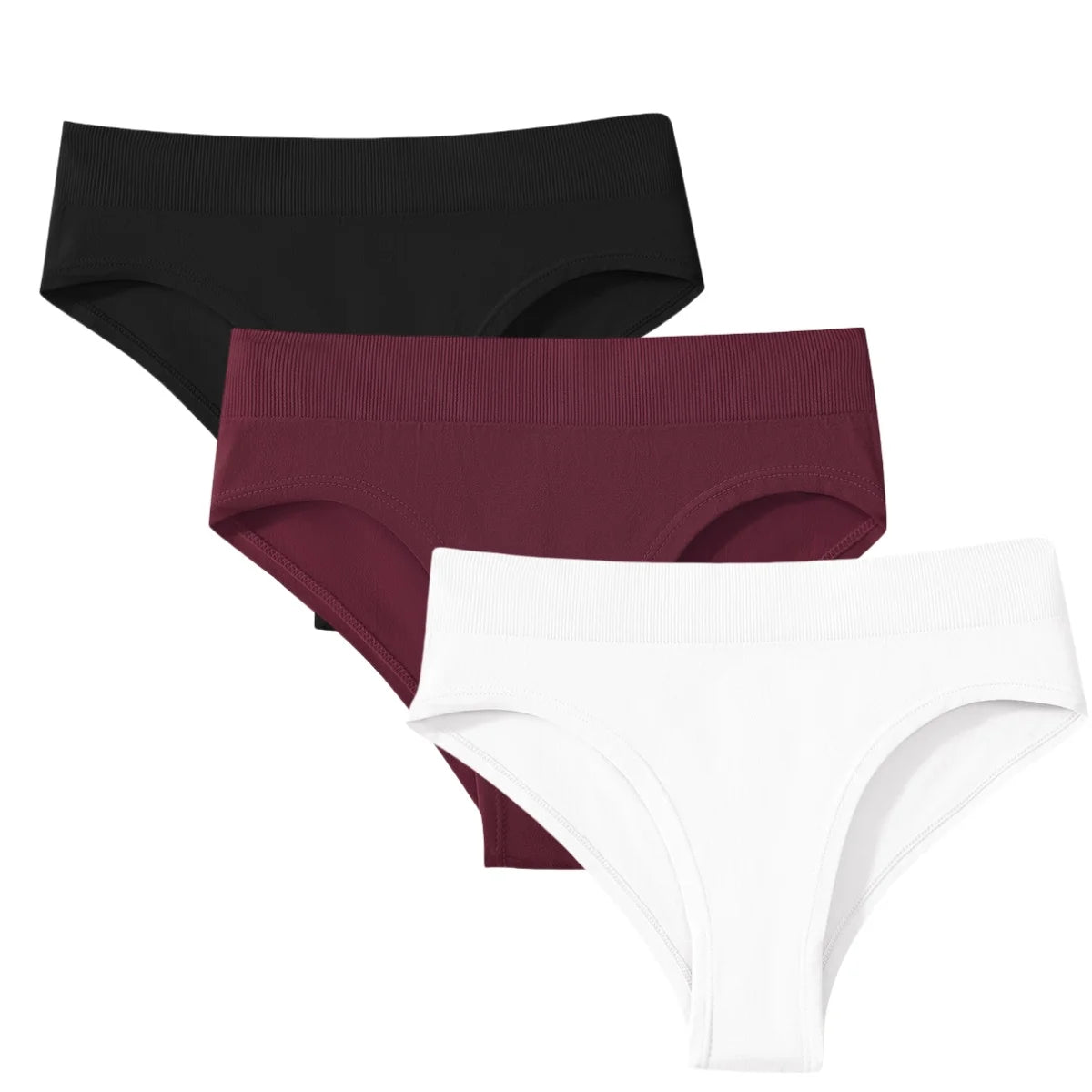 CowLost | product_id-3pcs-womens-high-rise-solid-color-briefs-panties-plus-size-s-3xl |11