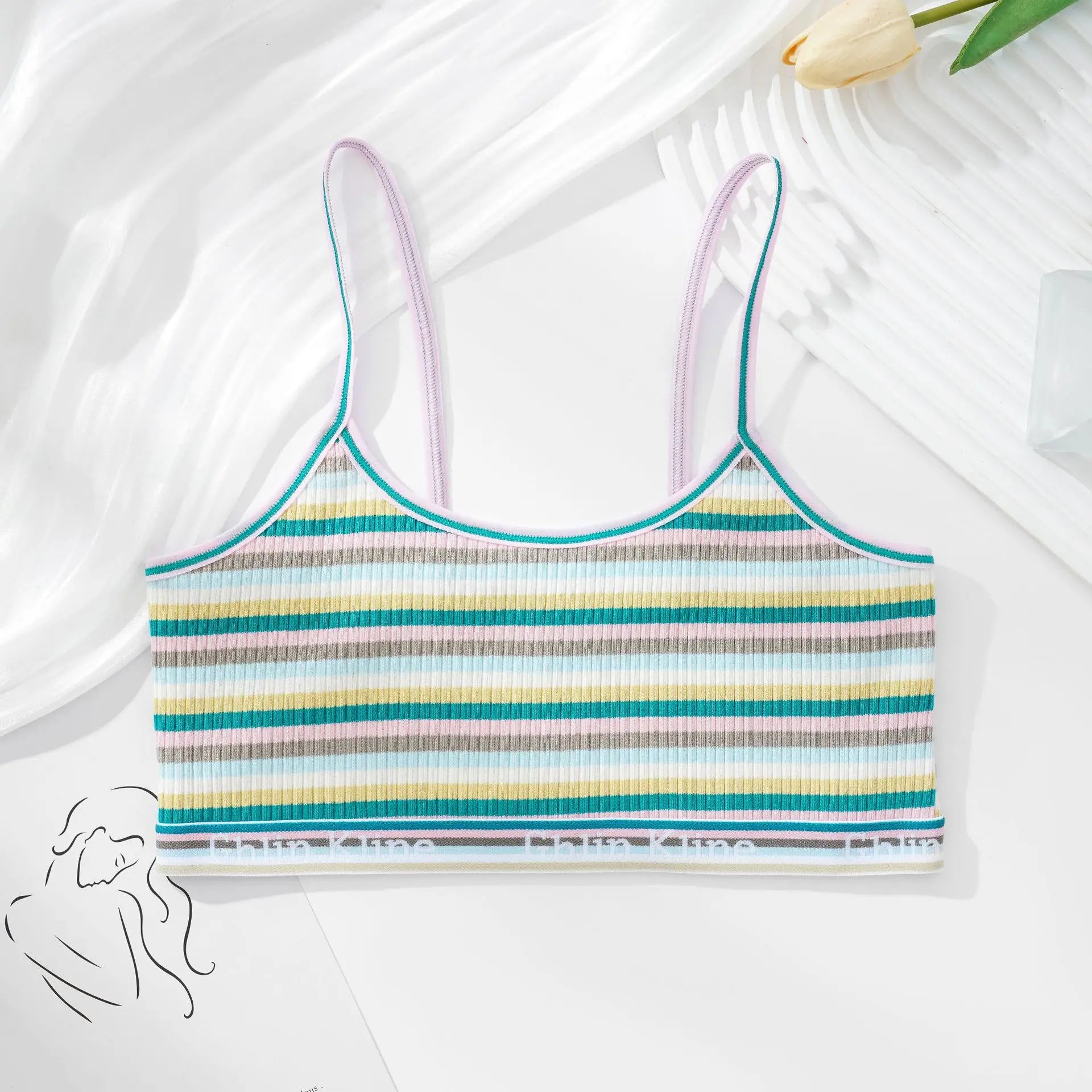 CowLost | product_id-women-s-cotton-thin-striped-wireless-breathable-no-pad-bralette |18
