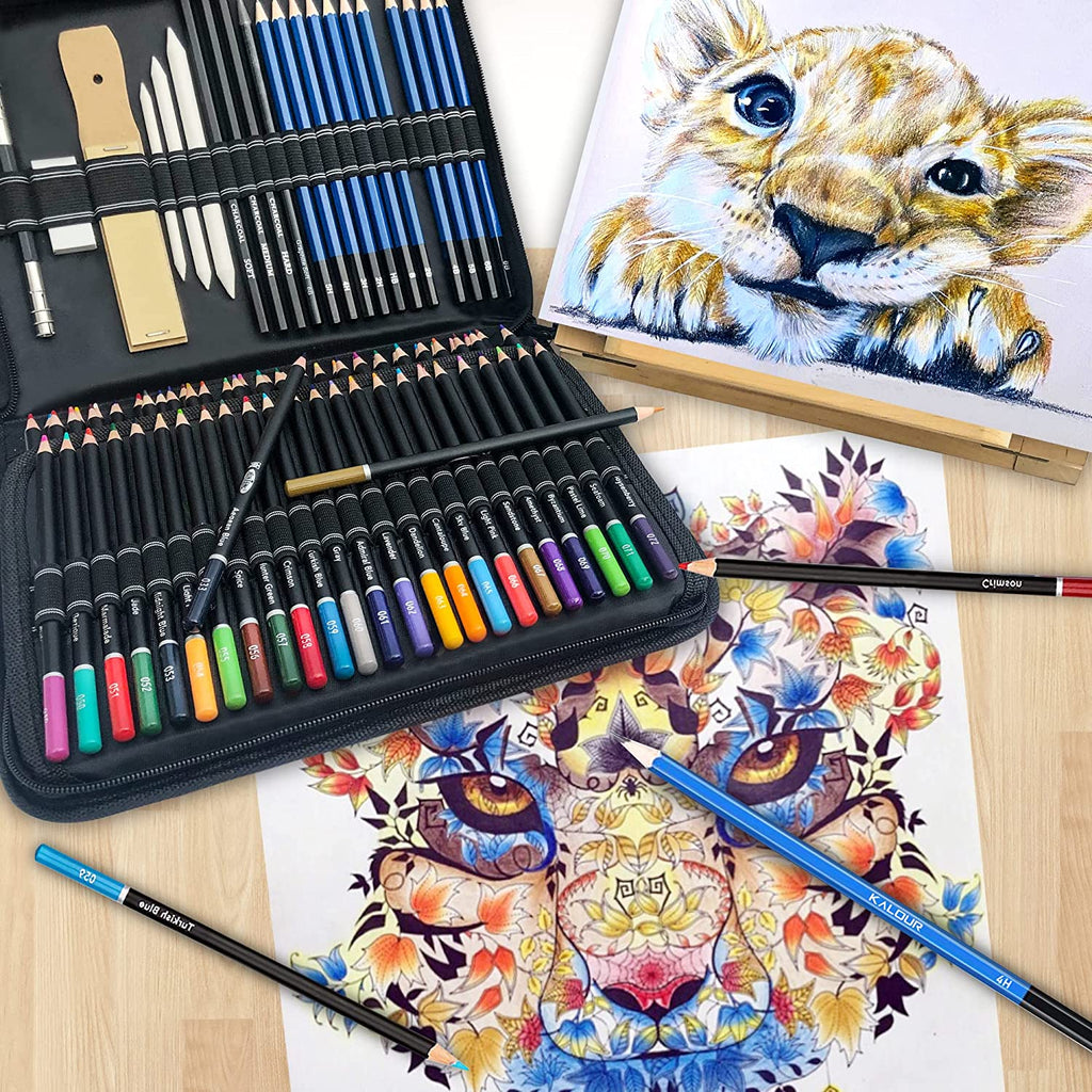 CowLost | art-pencils-product_id-96-piece-premium-drawing-pencil-set-with-72-colored-pencils-and-24-sketch-pencils-in-zippered-case |14