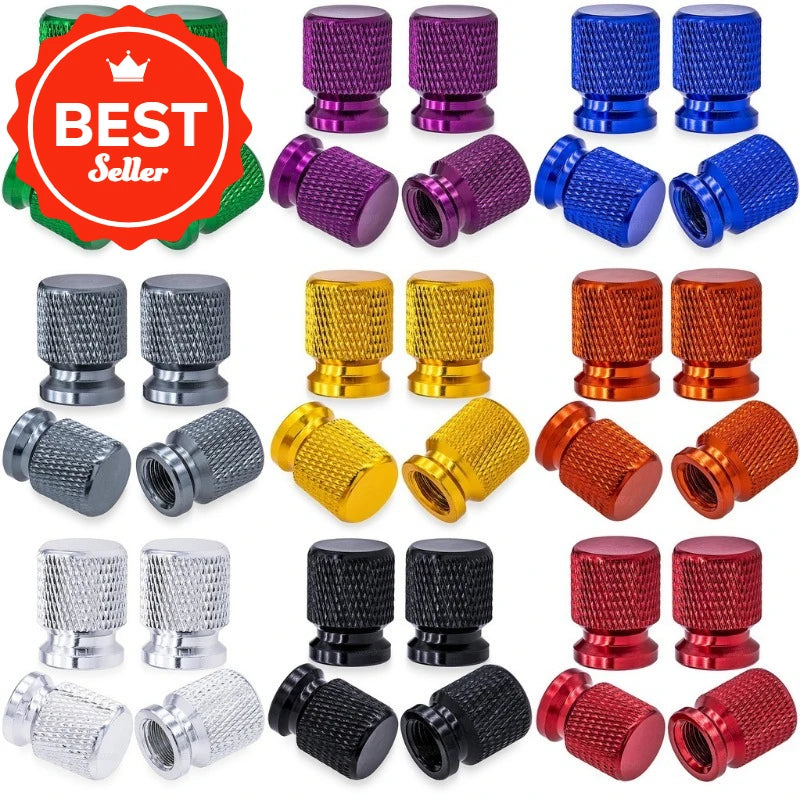 CowLost | product_id-4pcs-12mm-aluminum-alloy-mesh-tire-valve-caps-for-bicycle-motorcycle-car-wheels |1