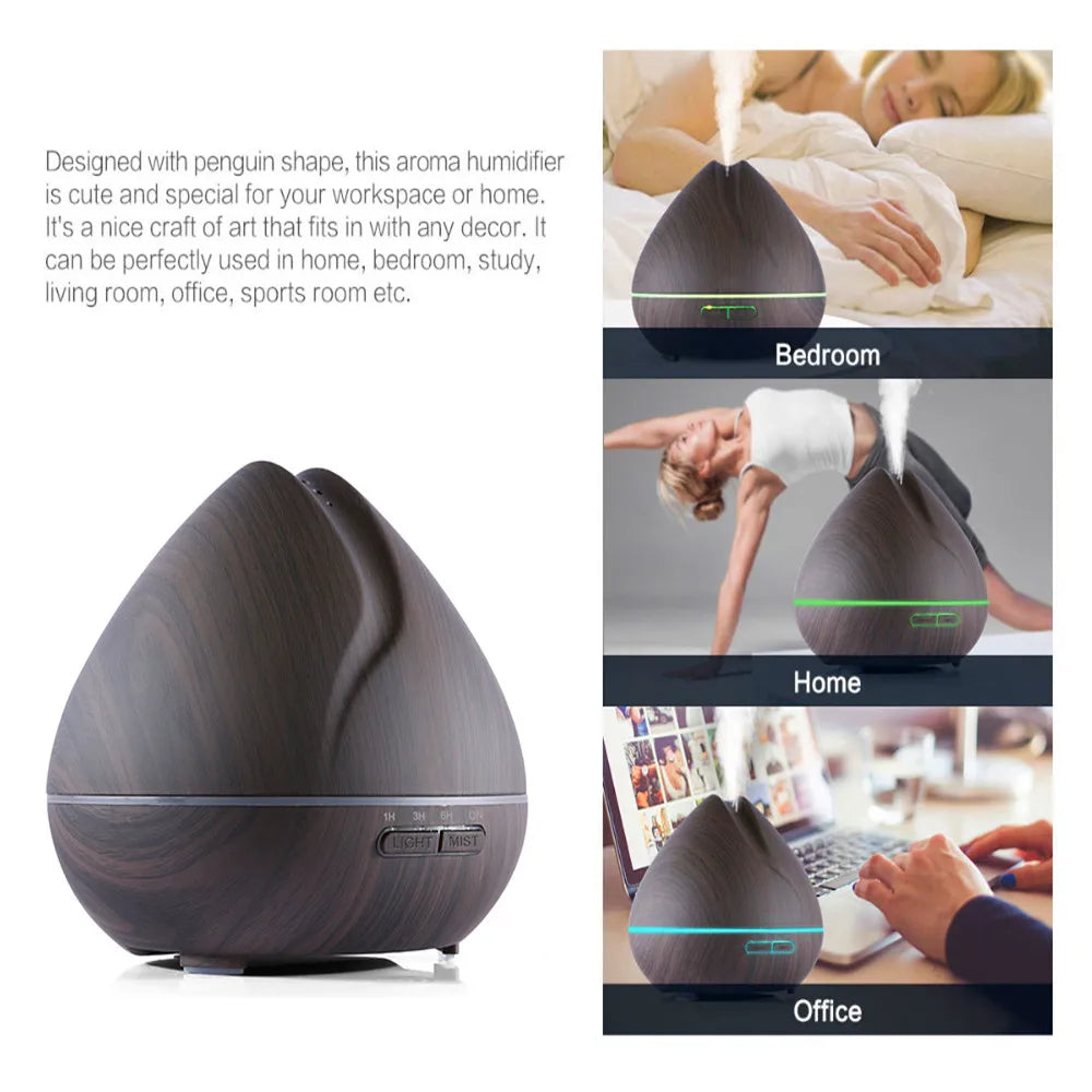CowLost | product_id-homefish-550ml-ultrasonic-air-humidifier-essential-oil-diffuser-with-wood-grain-remote-7-color-led-lights |2