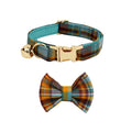 CowLost | cat-furniture-adjustable-plaid-cat-collar-with-bowknot-and-bell |7