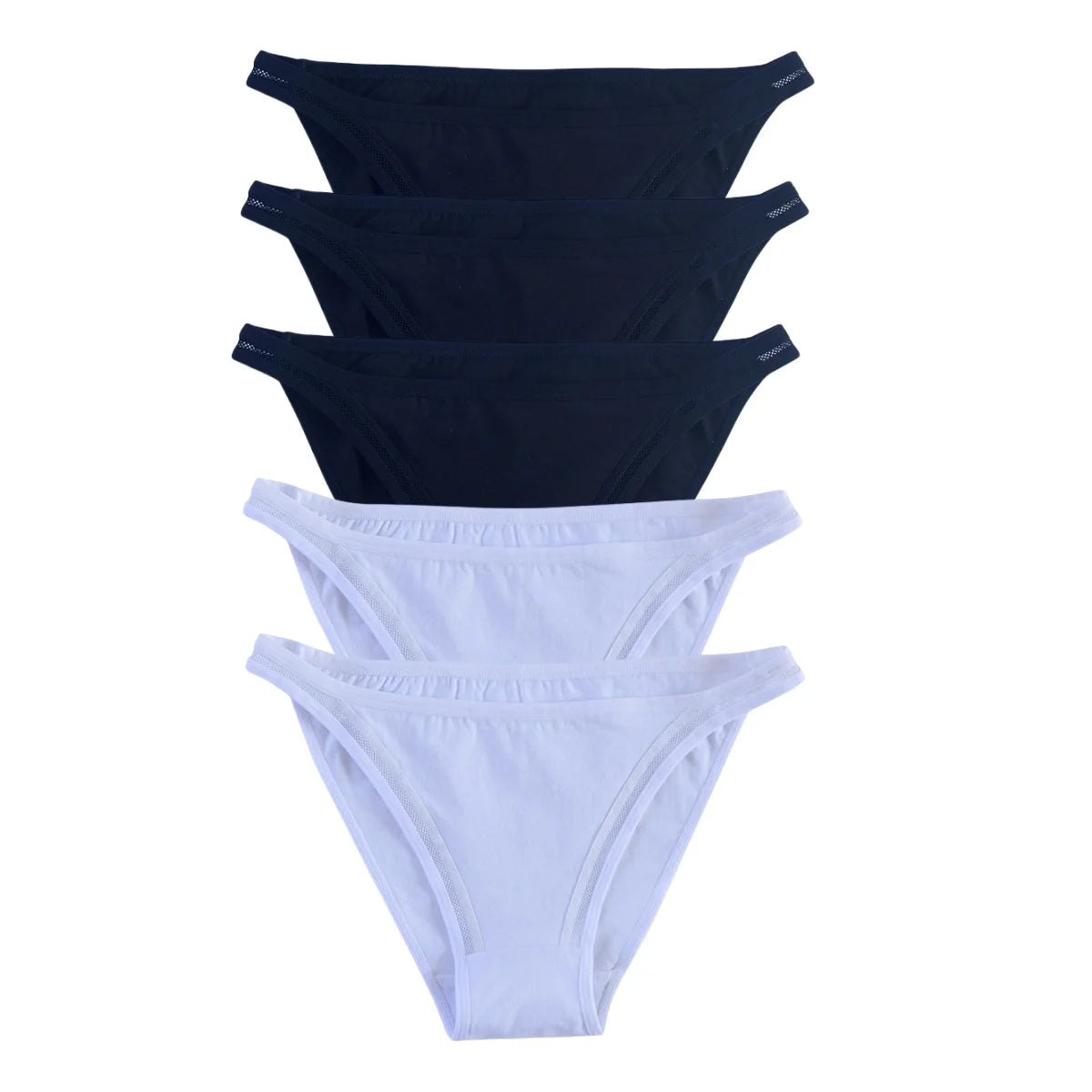 CowLost | product_id-5pcs-women-s-cotton-low-rise-breathable-solid-color-briefs-m-xl |26