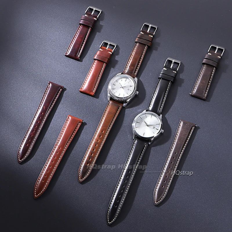 CowLost | bracelets-product_id-vintage-oil-wax-cowhide-leather-watch-strap-18-22mm-quick-release-pin-buckle-bracelet |4