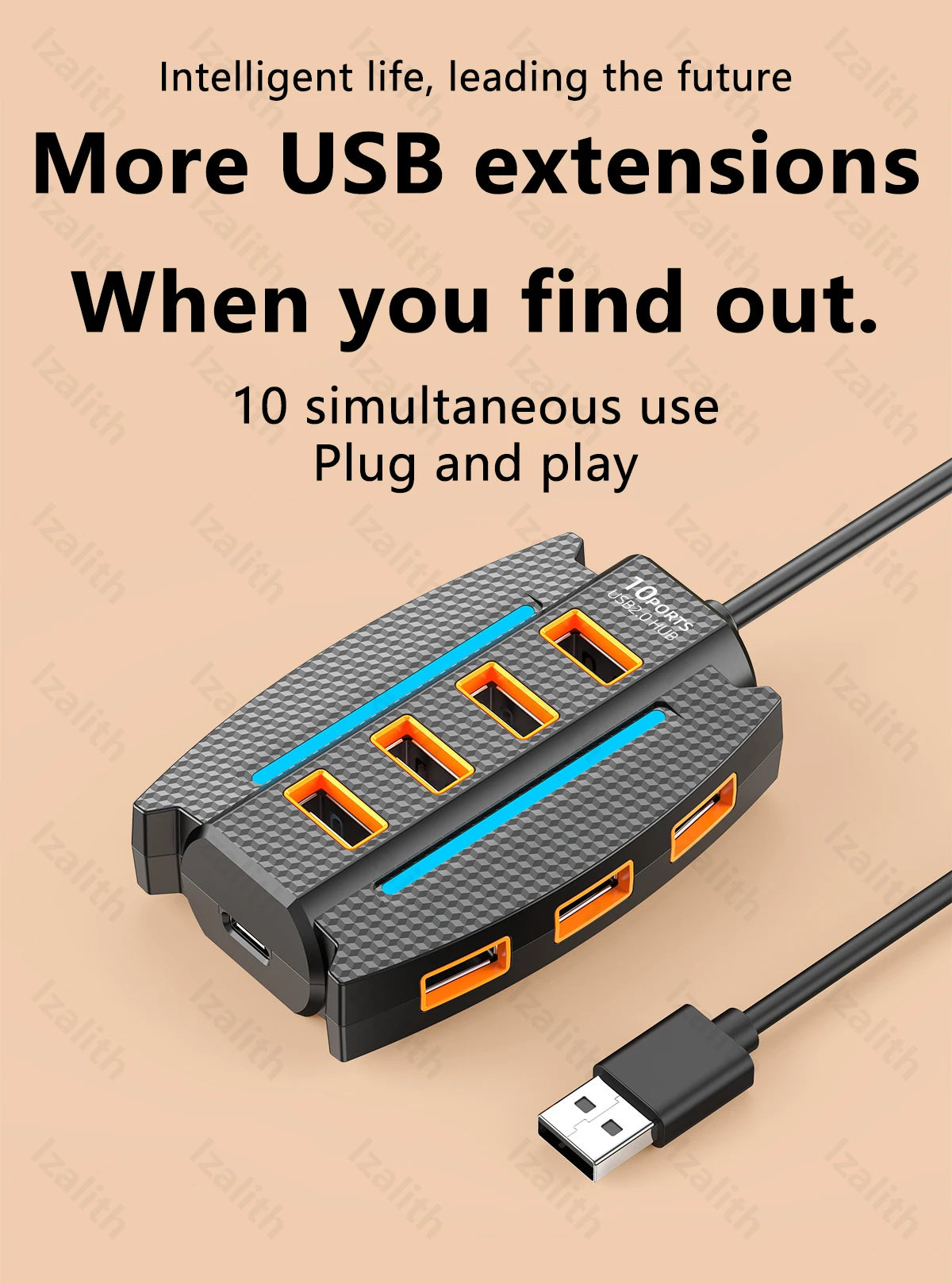 CowLost | usb-hub-10-port-usb-2-0-usb-splitter-card-reader |25