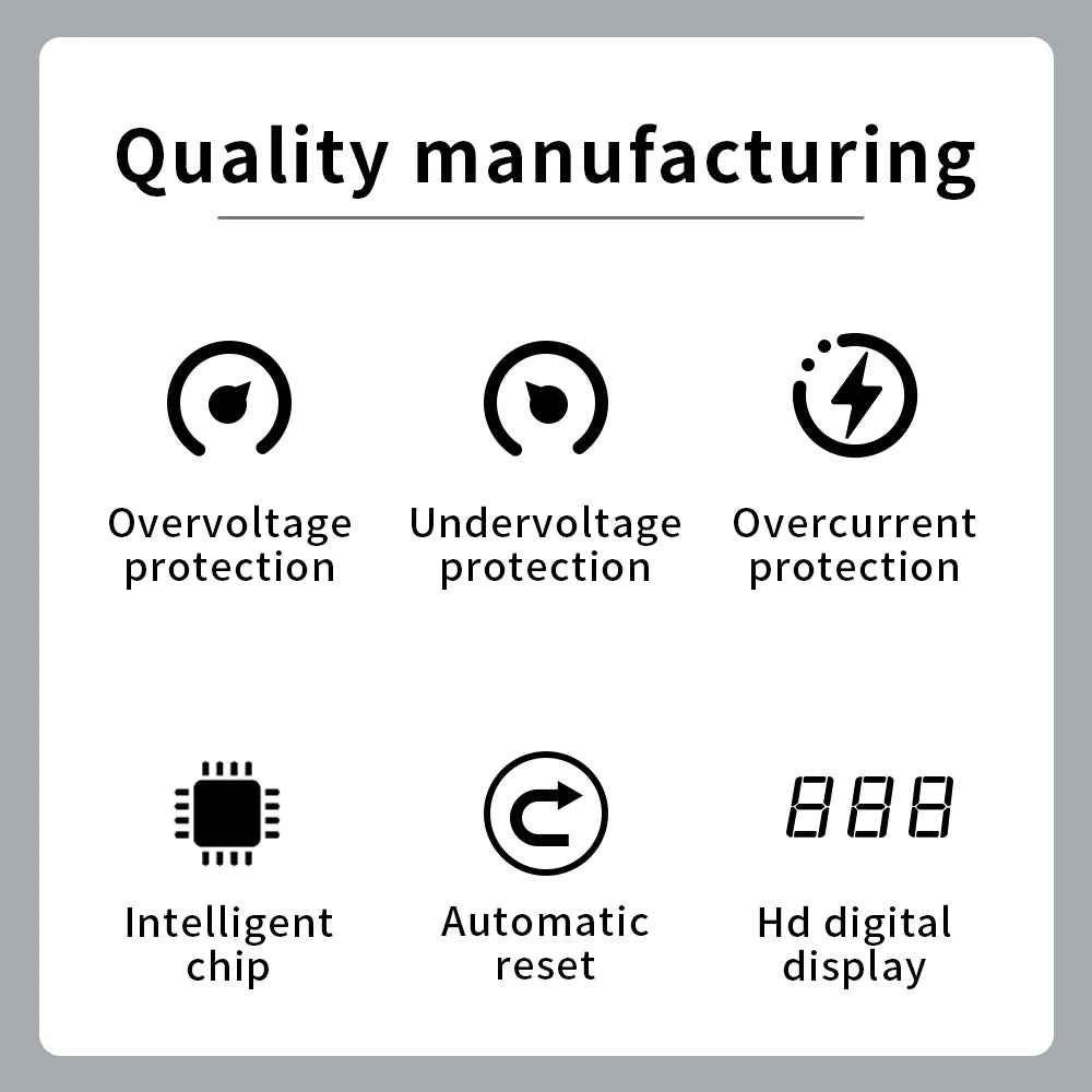 LCD Voltage Protector with LCD Display, Automatic Reset, Surge & Undervoltage Protection, EU/US Plug