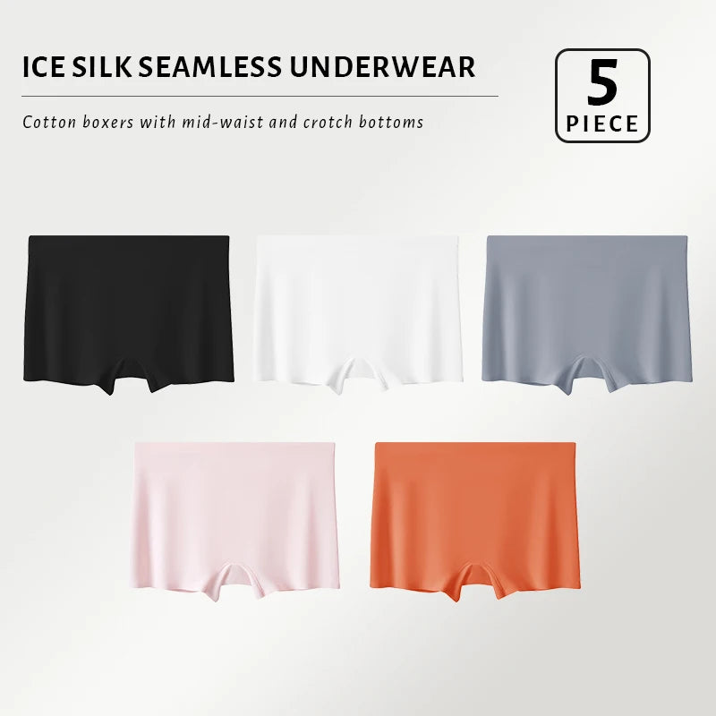 CowLost | product_id-fallsweet-5pcs-womens-seamless-mid-rise-boyshort-panties-for-daily-wear-sports |7