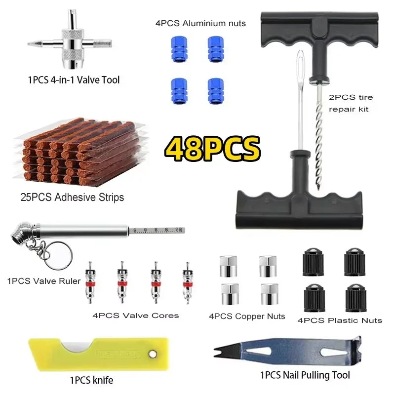 CowLost | 33-57pcs-auto-tire-repair-set-puncture-repair-tools |13