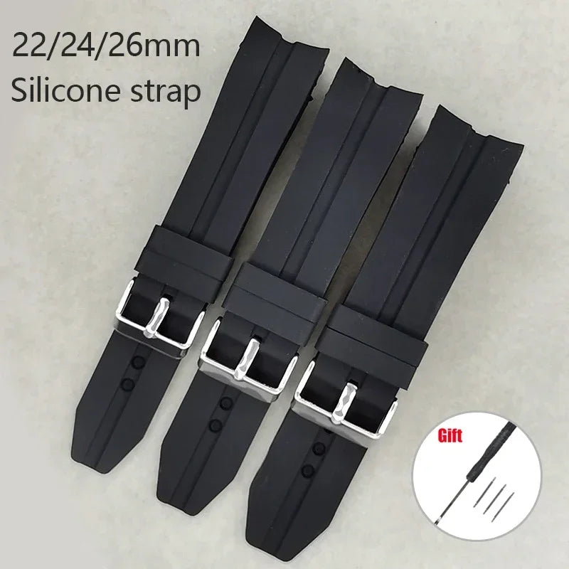 Soft Waterproof Silicone Watch Strap for Seiko & Rolex 22/24/26mm Replacement Bracelet