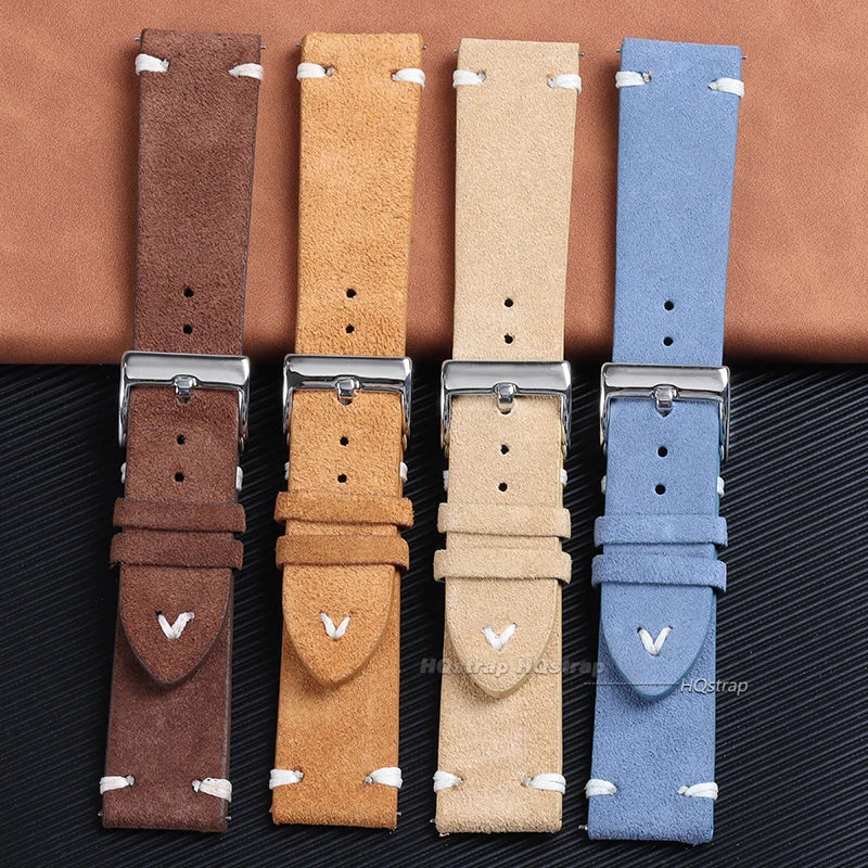 CowLost | product_id-handmade-genuine-soft-suede-leather-watchband-18mm-22mm-for-rolex-seiko-vintage |9