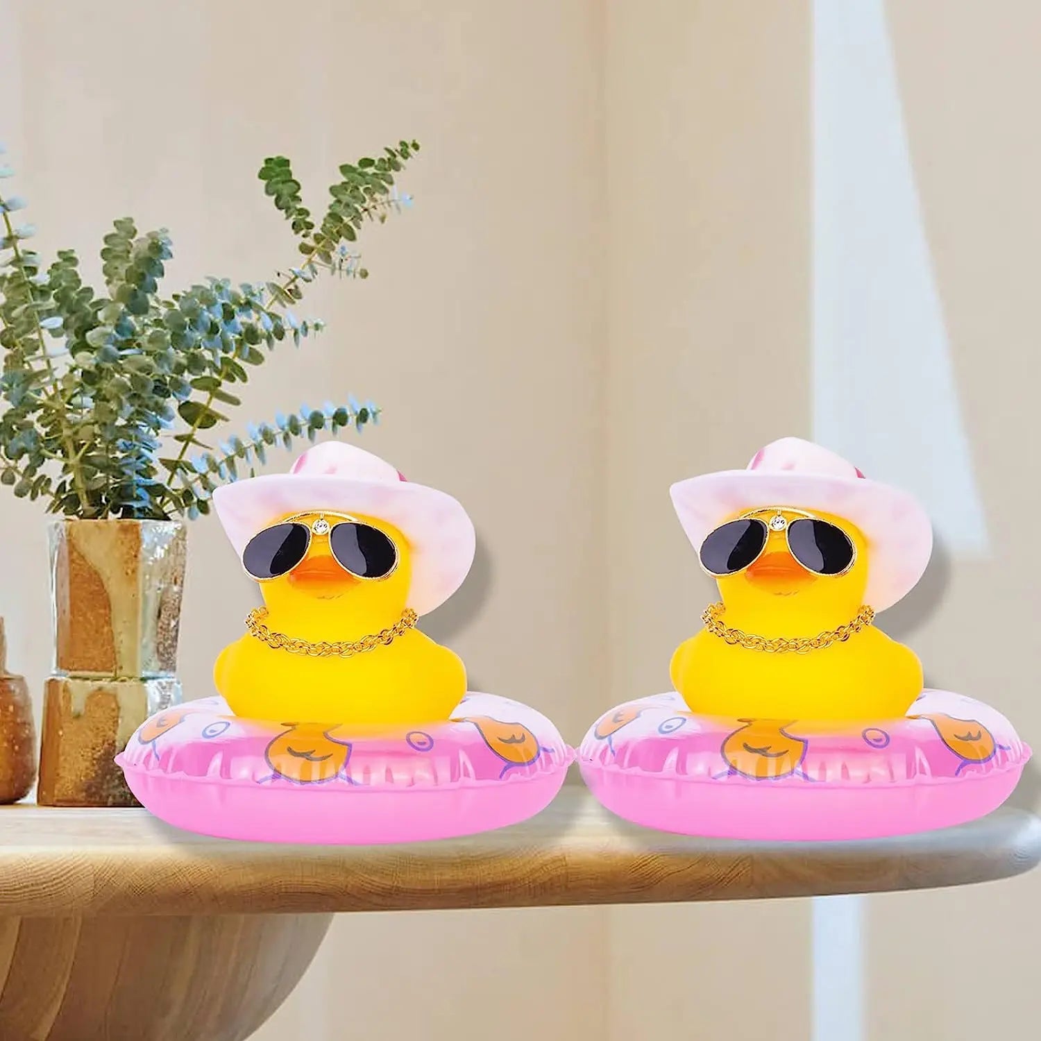 CowLost | 2-set-car-duck-mini-car-dashboard-yellow-rubber-duckies-toy-jeep-duck-party-favor-car-decoration-table-ornament-car-accessory |31