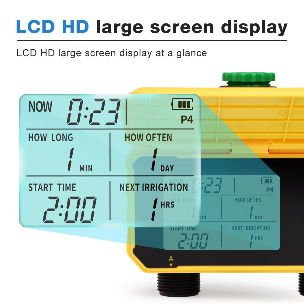 Smart WiFi Solar Irrigation Timer 1/2 Zone LCD Automatic Watering Controller for Garden Lawn