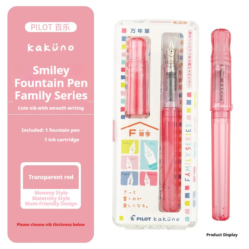 CowLost | product_id-pilot-kakuno-smile-family-series-transparent-fountain-pen-with-ergonomic-grip-for-kids |19