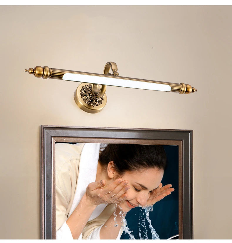 CowLost | product_id-bronze-mirror-led-wall-lamp-8w-51cm-antique-gold-for-bedroom-bathroom |7
