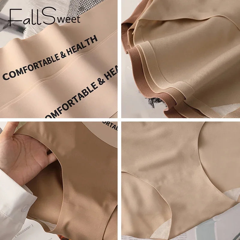 CowLost | product_id-fallsweet-4pcs-womens-seamless-high-rise-cotton-briefs-plus-size-m-xl |5