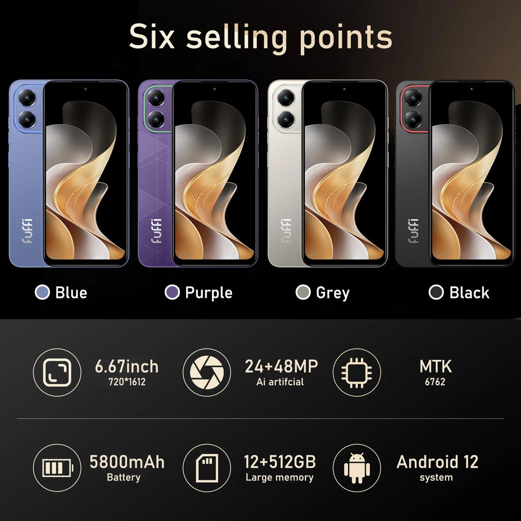 CowLost | rgb-17-pro-smartphone-android-12-12gb-ram-512gb-rom-6-67-inch |6
