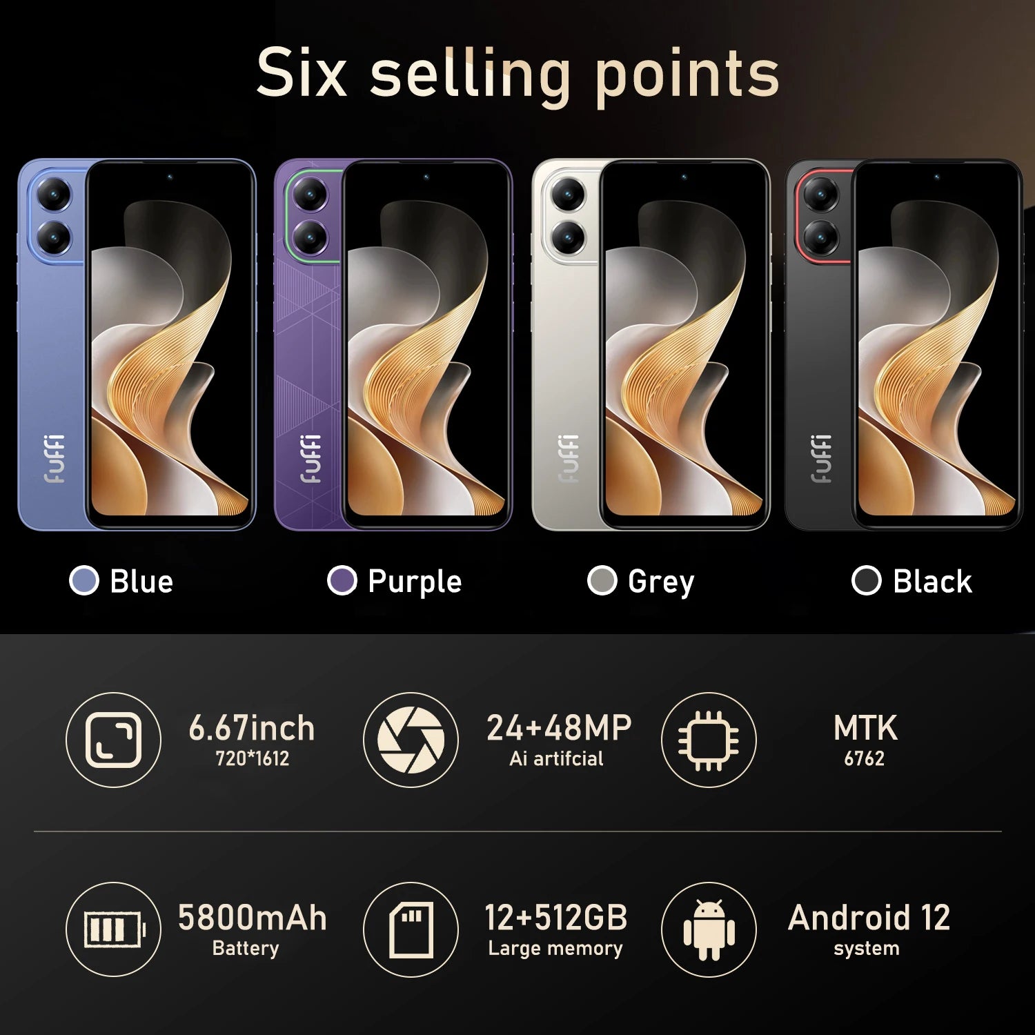 CowLost | rgb-17-pro-smartphone-android-12-12gb-ram-512gb-rom-6-67-inch |6