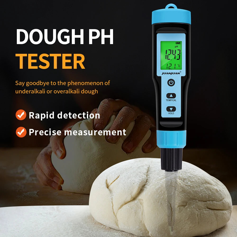 Digital PH Meter with Backlight for Food, Soil, Cosmetic, Cheese, Meat, Fruit, Dough Testing