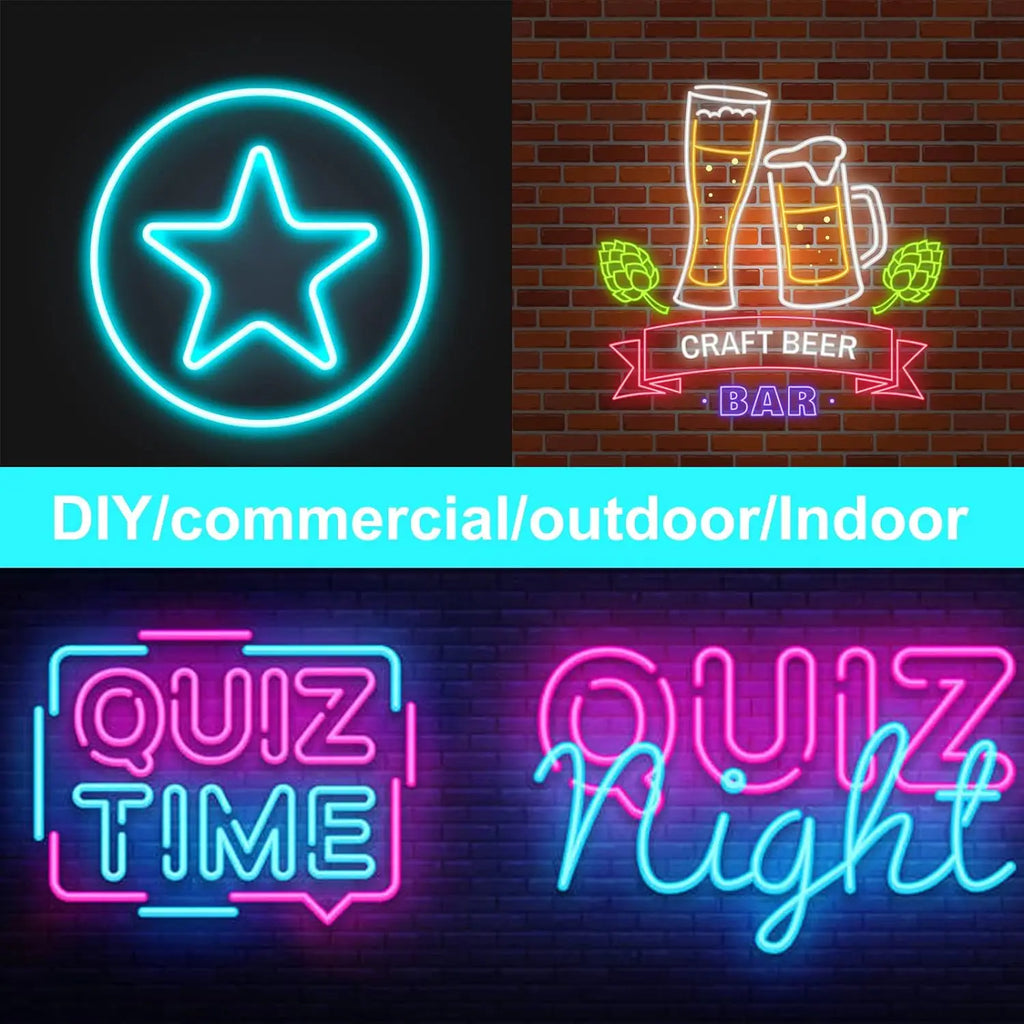 10M/5M Neon RGB 12V Waterproof LED Strip Lights with WiFi, Music Sync, Remote & App for Bedroom