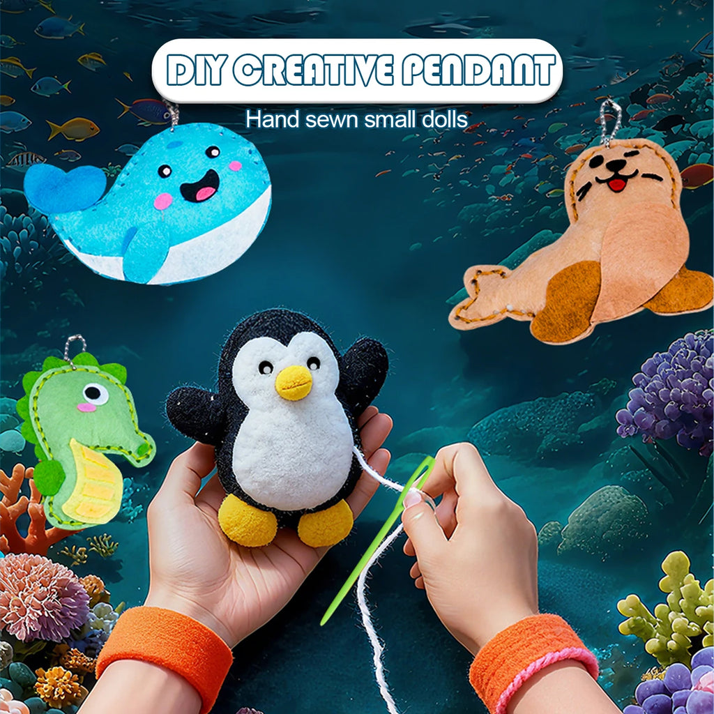 CowLost | product_id-fun-sewing-diy-pendant-set-with-cotton-lanyard-ocean-animal-toys-for-kids |2