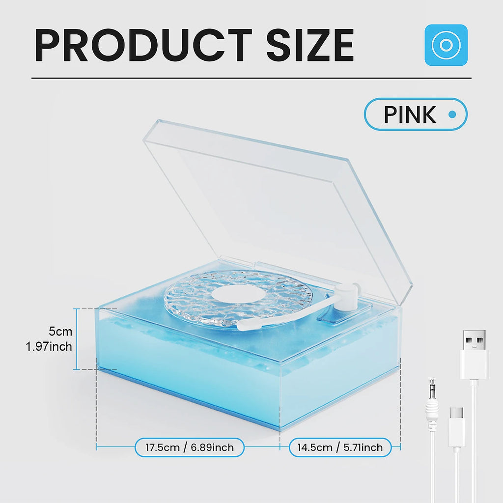Water Ripple Bluetooth Speaker with Night Light and Three Playback Modes for Bedroom