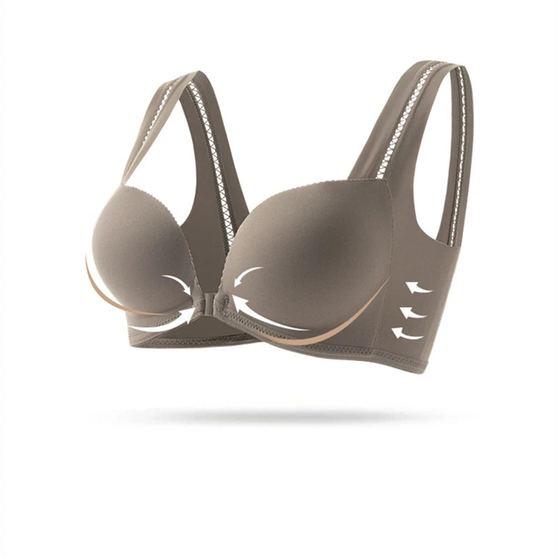 CowLost | product_id-front-button-seamless-adjustable-wire-free-push-up-bra-for-small-breasts-anti-sagging-support |5
