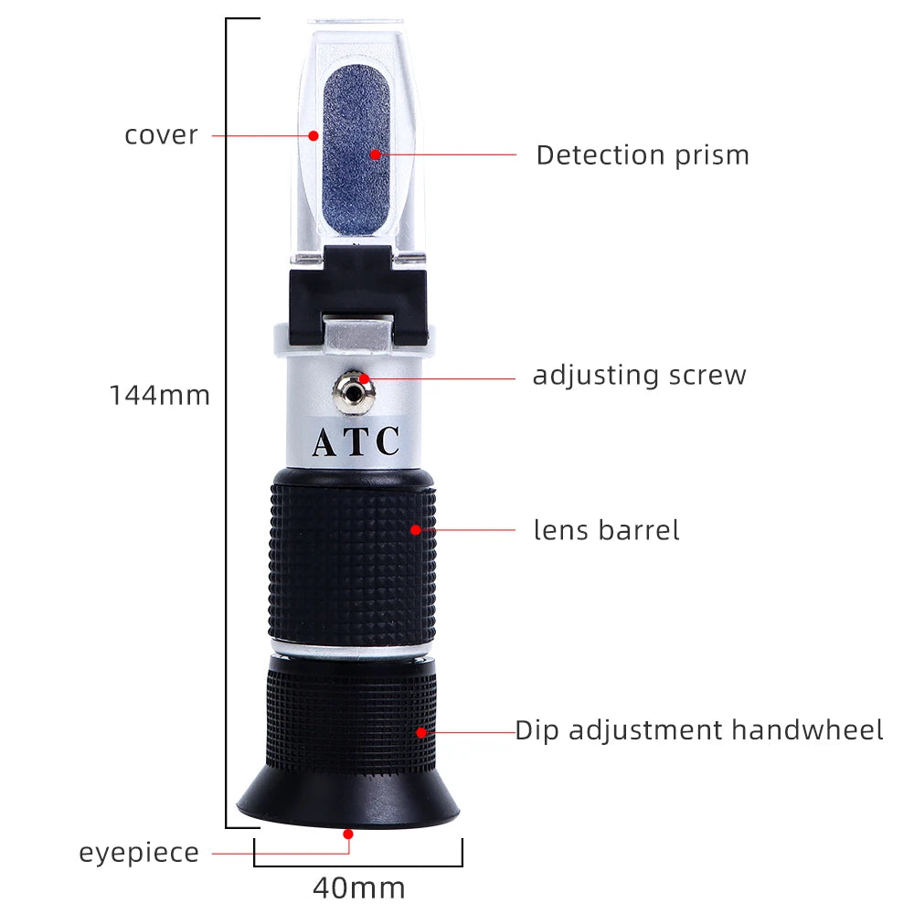 0-80% Brix Honey Refractometer Handheld Sugar Concentration Tester for Fruit Juice