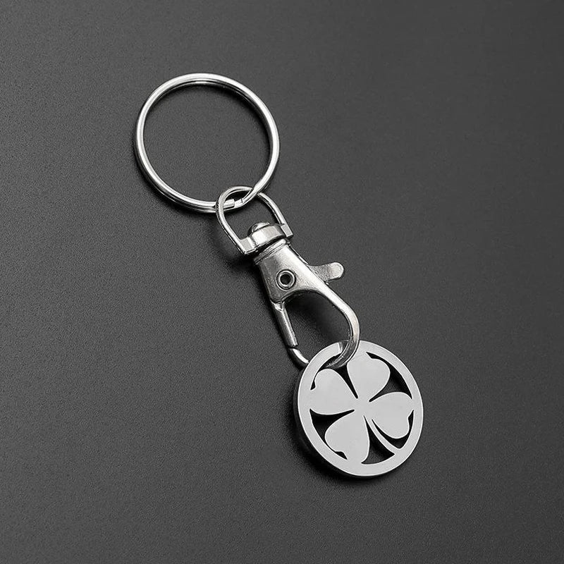 1/10PCS Stainless Steel Shopping Cart Token Keychains Portable Trolley Coin Removers