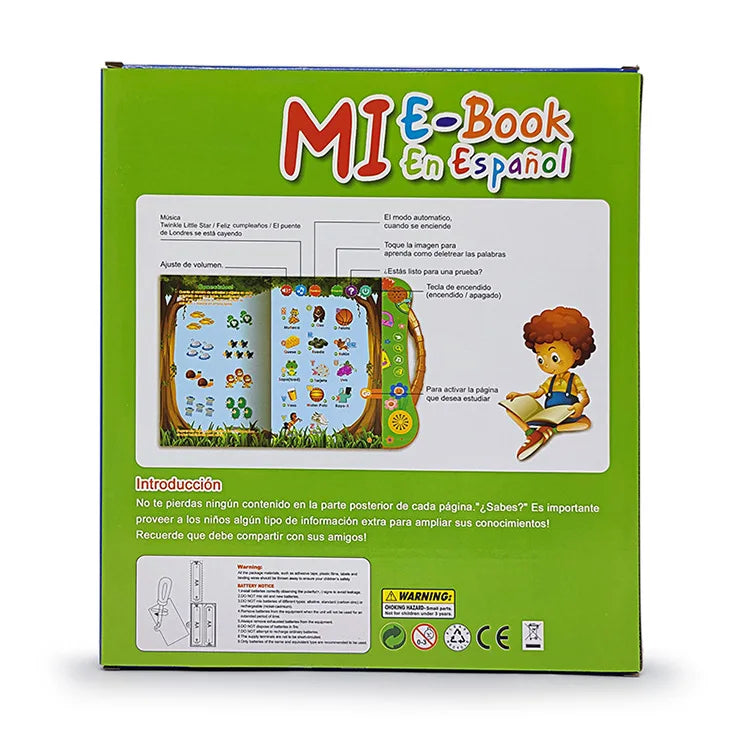 Spanish Talking Sound Education Book with 4 Games and English Stories for Children Ages 5-8