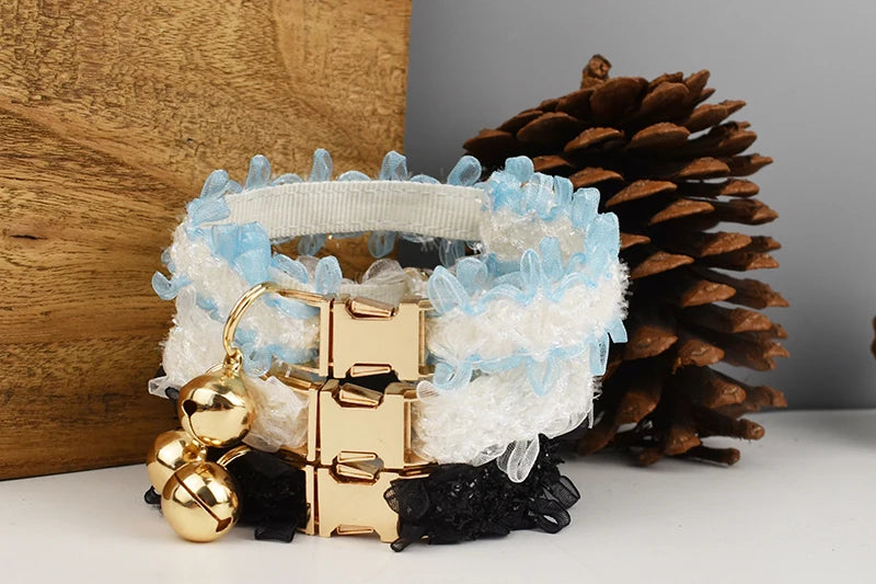 CowLost | cat-furniture-adjustable-lace-cat-collar-with-safety-bell-and-personalized-name |12