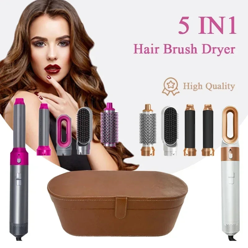 CowLost | 5-in-1-hair-dryer-hot-comb-set-professional-curling-iron-hair-straightener-styling-tool-for-professional-hair-dryer-household |1