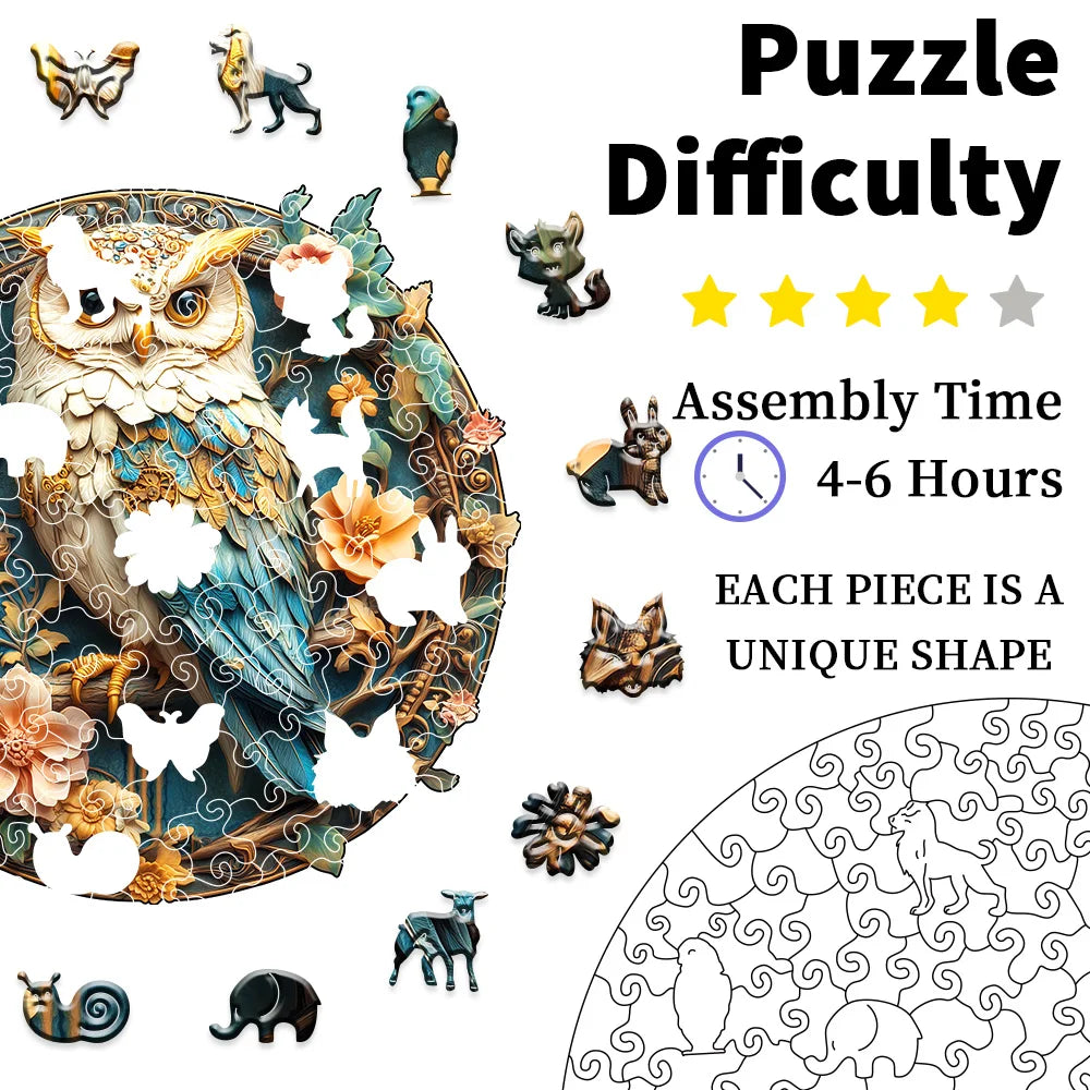 CowLost | product_id-wooden-parrot-flower-jigsaw-puzzle-for-adults-medium-irregular-pieces-unique-animal-shape |3