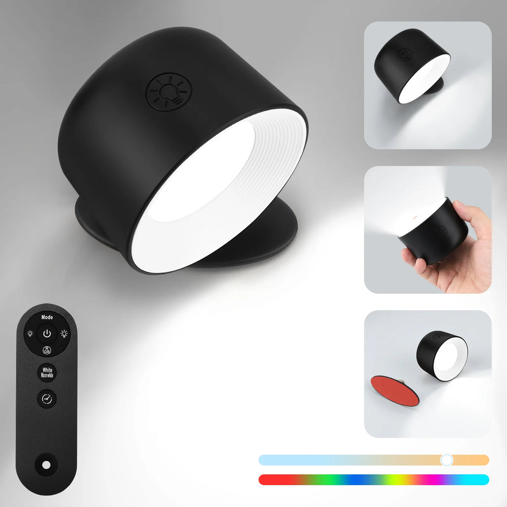 CowLost | product_id-kfvc-usb-rechargeable-led-wall-lamp-360-rotatable-touch-remote-wireless-night-light-for-bedroom-bedside-reading |7