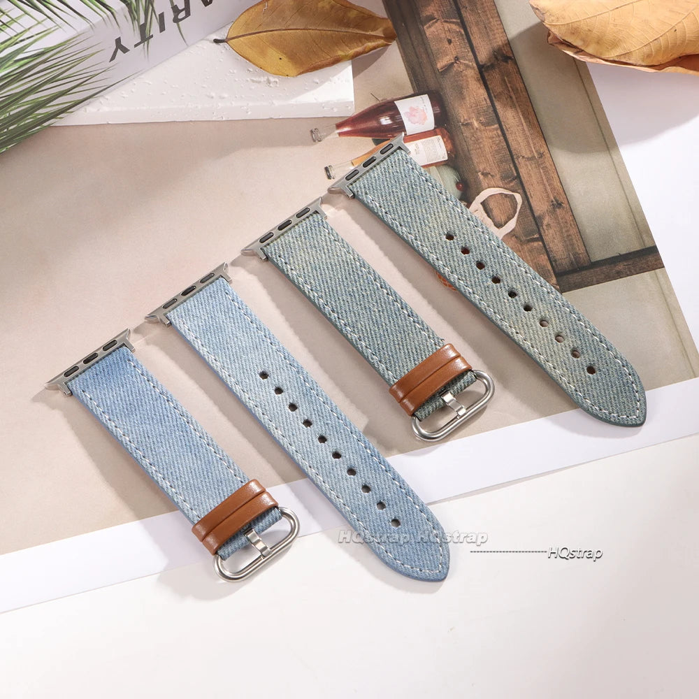 CowLost | watch-bands-product_id-hqstrap-sailcloth-denim-leather-watch-band-for-apple-watch-series-10-5-38-49mm |3
