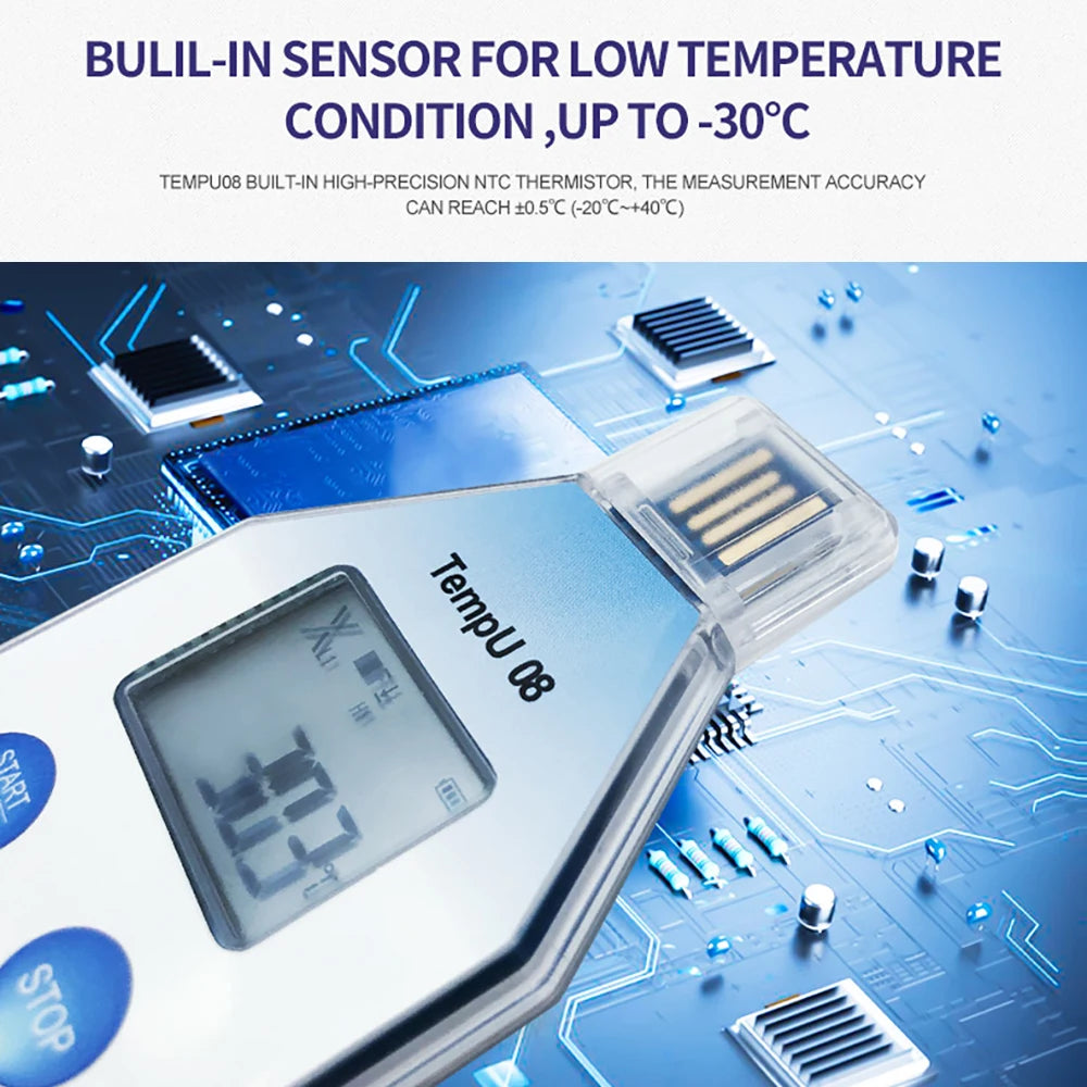 TempU08B USB Temperature & Humidity Data Logger 32000 Sets for Warehouse Storage