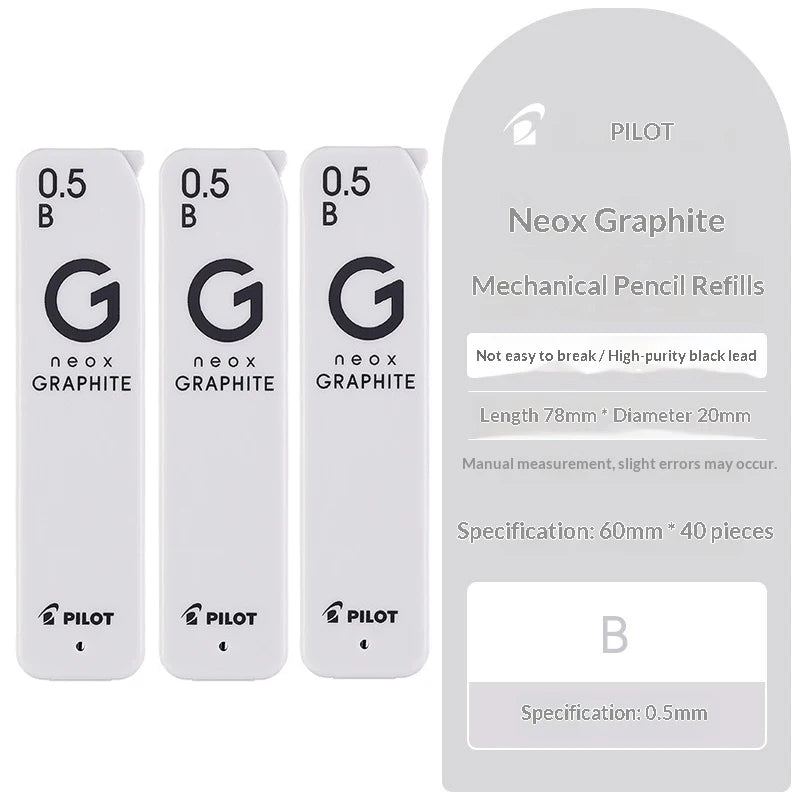 CowLost | pilot-limited-neox-hrfg-05-auto-feed-graphite-lead-0-3-0-5-0-7mm-high-purity-for-shake-advance-mechanical-pencil-japanengineered-1 |14