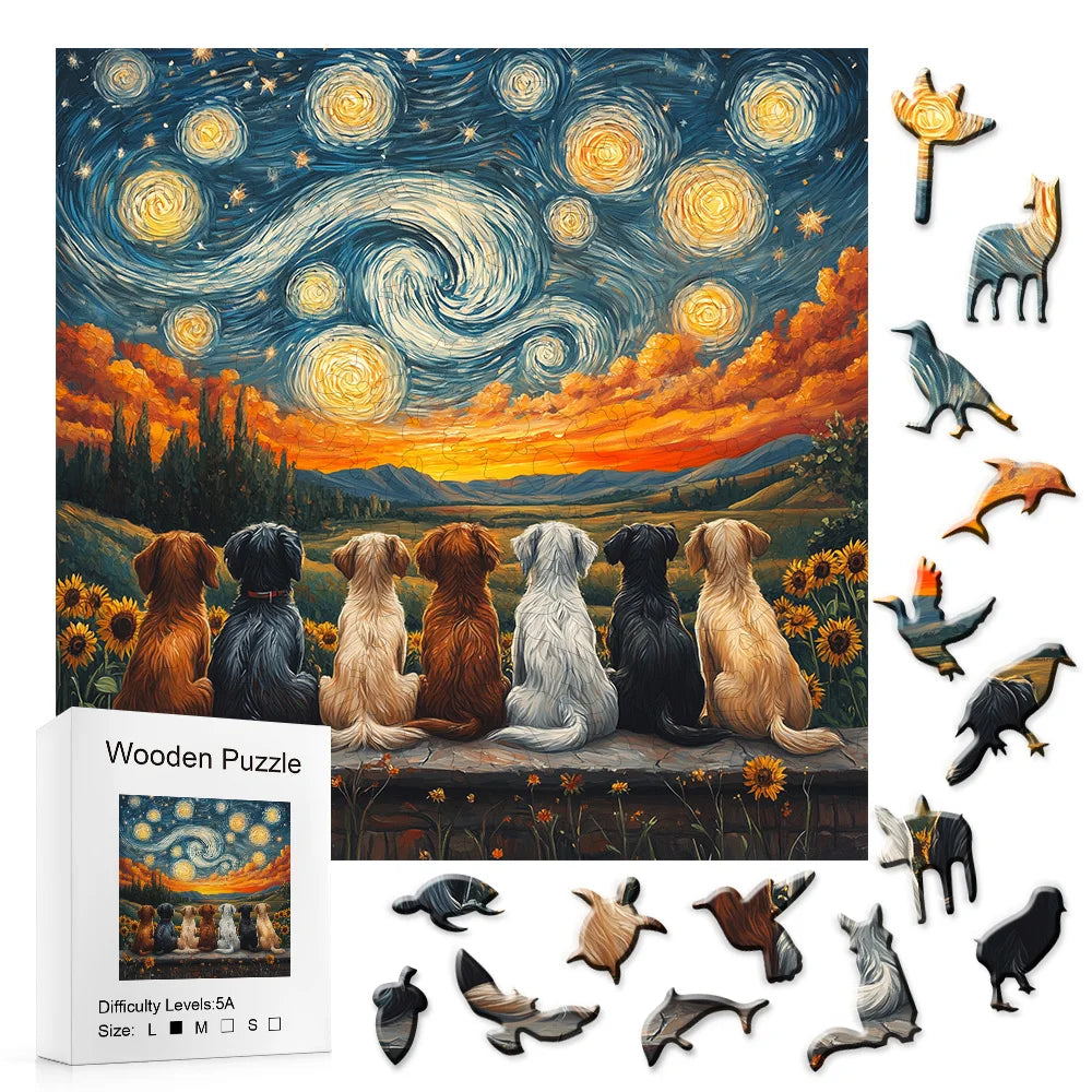 CowLost | product_id-wooden-star-sky-animal-jigsaw-puzzle-for-adults-christmas-gift |1