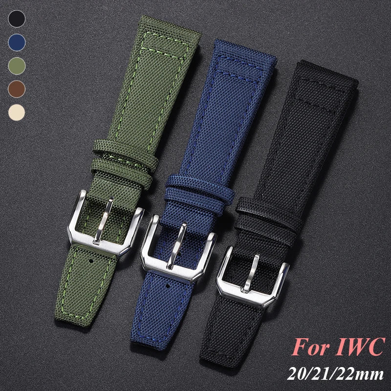 CowLost | bracelets-product_id-nylon-canvas-waterproof-watch-strap-for-iwc-pilot-20-22mm-unisex-sport-wristband |1