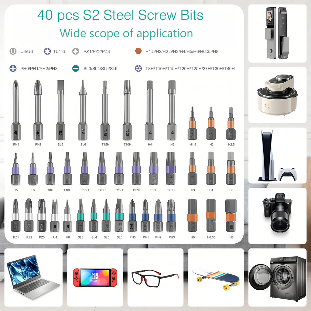 ORIA 42-in-1 Magnetic Ratchet Screwdriver Set with Detachable Handle for Computer Repair