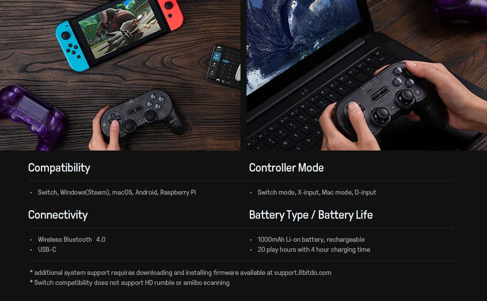 CowLost | 8bitdo-new-pro-2-bluetooth-gamepad-with-hall-effect-joystick-for-nintendo-switch-pc-macos-android-steam-deck-raspberry-pi |12