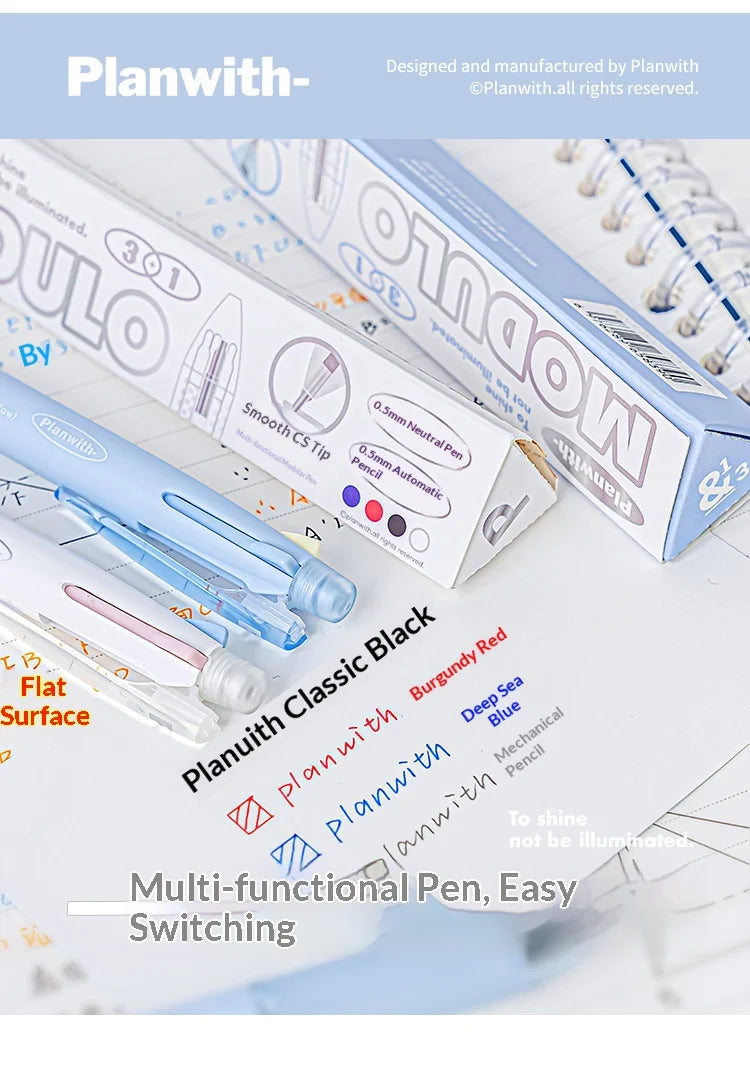 CowLost | product_id-planwith-3-color-gel-pen-with-mechanical-pencil-comfortable-grip-black-red-blue-ink-for-study-office |10