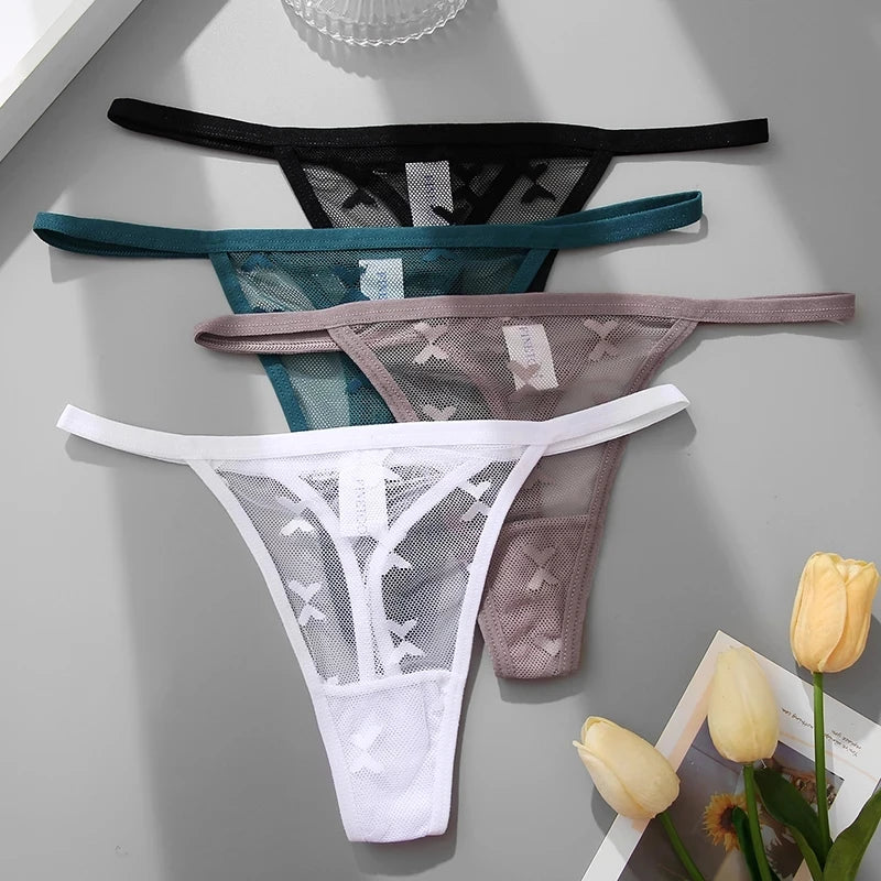 CowLost | activewear-pants-6pcs-women-transparent-mesh-thong-panties-g-string |2