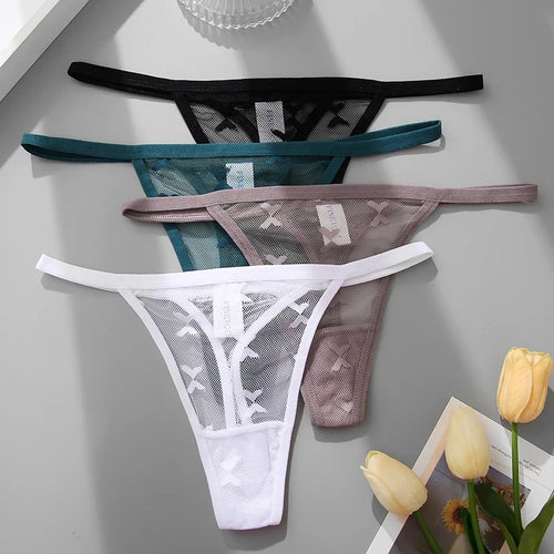 CowLost | activewear-pants-6pcs-women-transparent-mesh-thong-panties-g-string |2
